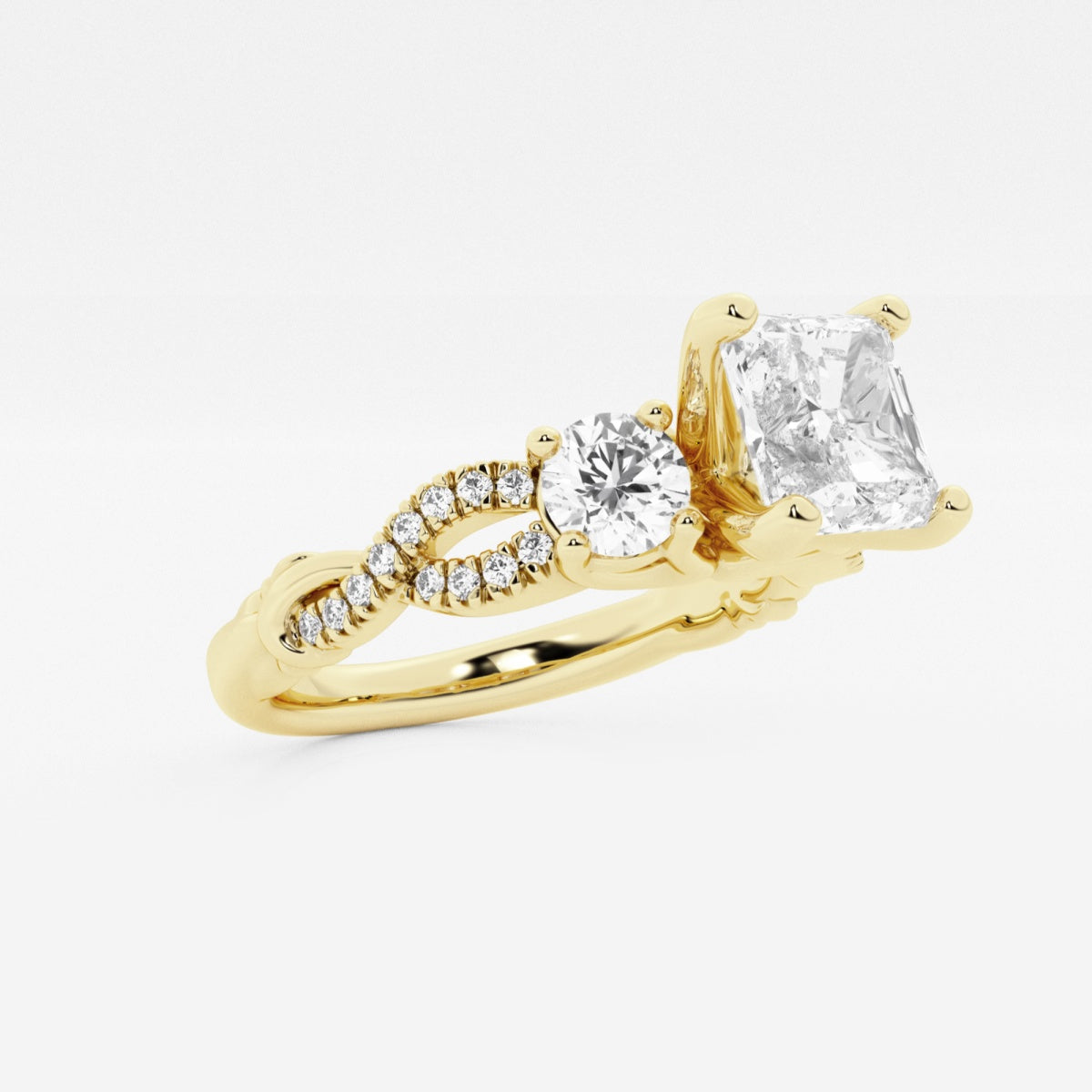 Seraphina - Swirl Side Stones Engagement Ring