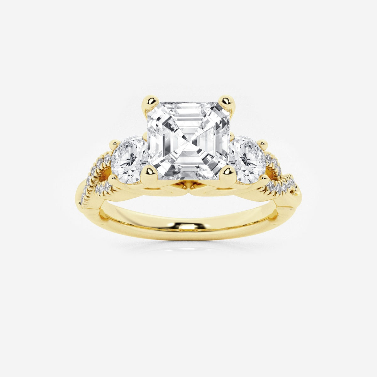 Seraphina - Swirl Side Stones Engagement Ring