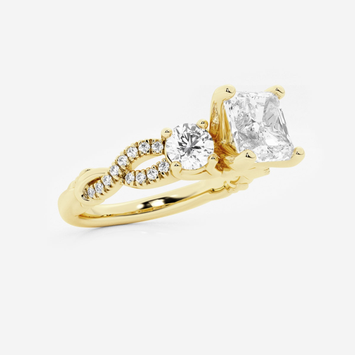 Seraphina - Swirl Side Stones Engagement Ring
