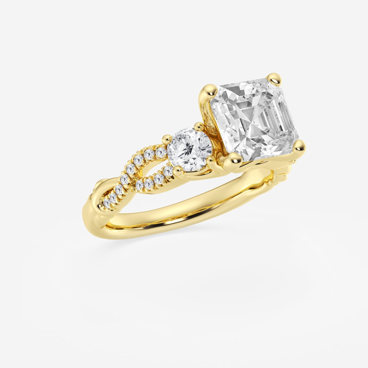 Seraphina - Swirl Side Stones Engagement Ring