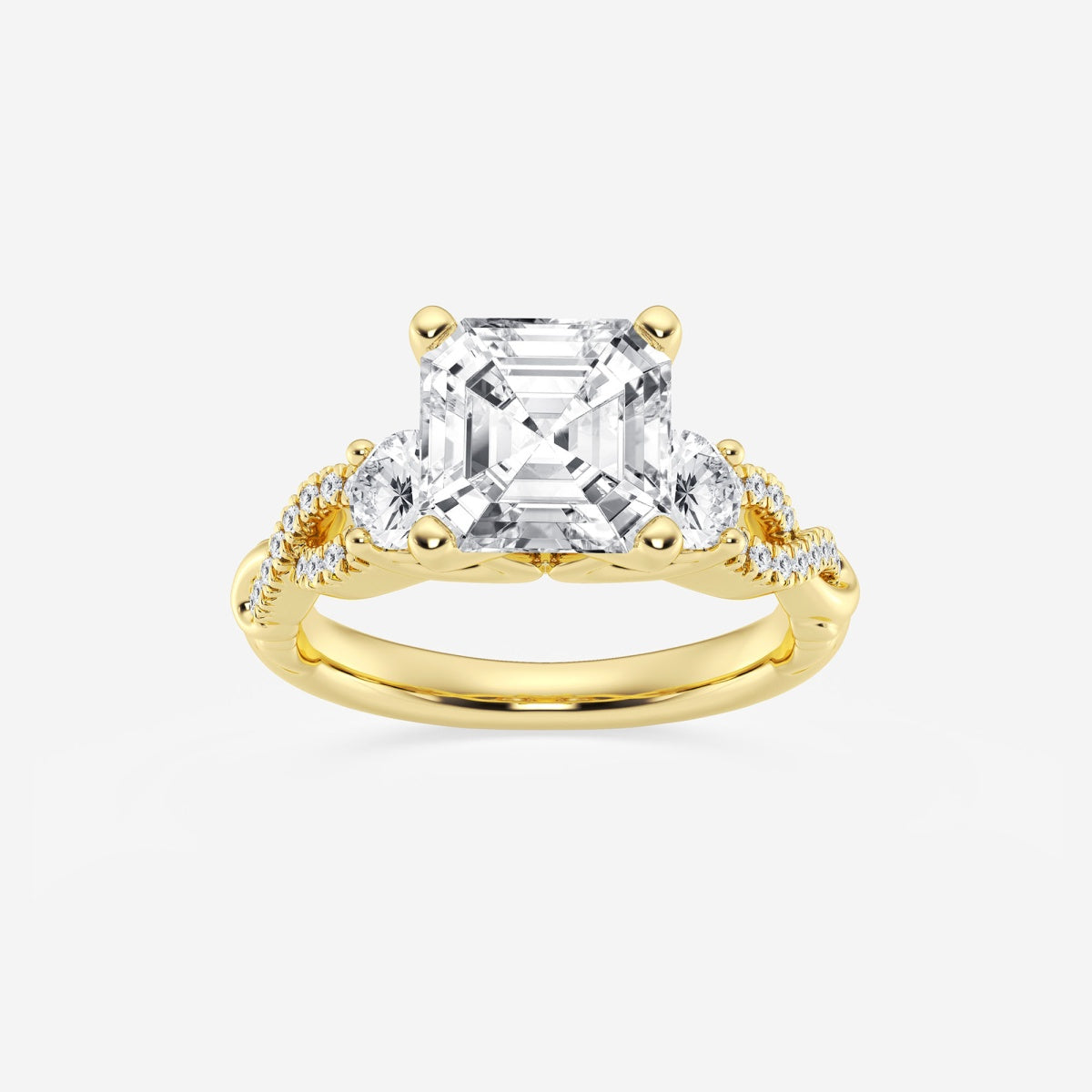 Seraphina - Swirl Side Stones Engagement Ring