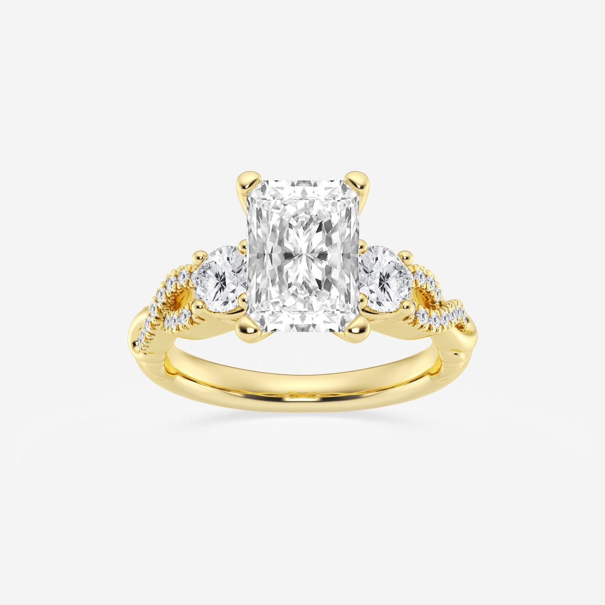 Seraphina - Swirl Side Stones Engagement Ring