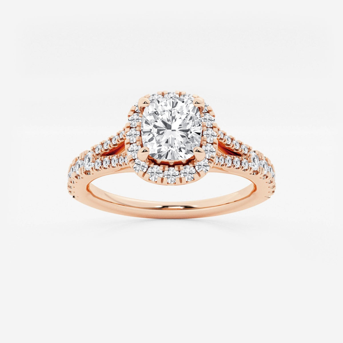 Sophia - Split Shank Halo Engagement Ring
