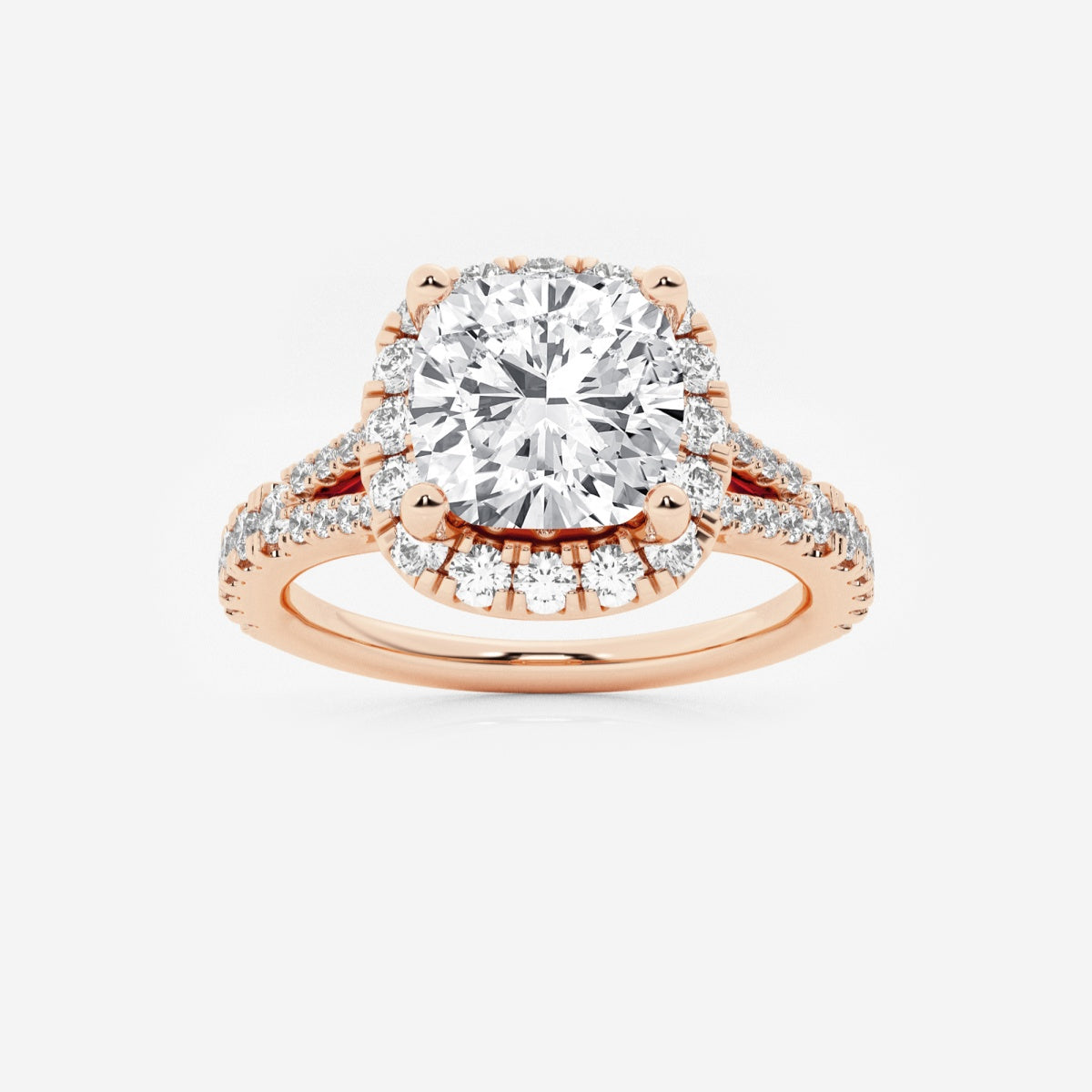 Sophia - Split Shank Halo Engagement Ring