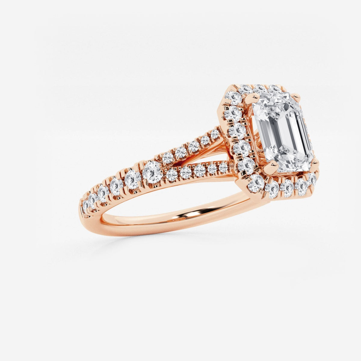 Sophia - Split Shank Halo Engagement Ring