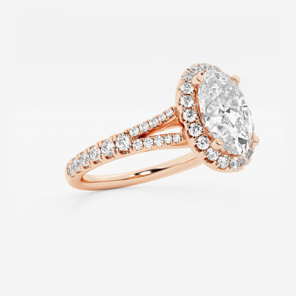 Sophia - Split Shank Halo Engagement Ring