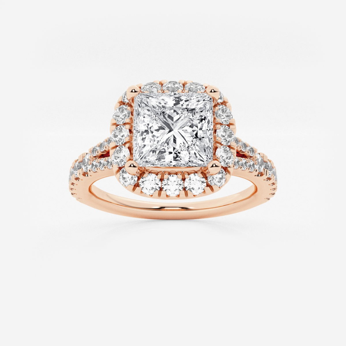 Sophia - Split Shank Halo Engagement Ring