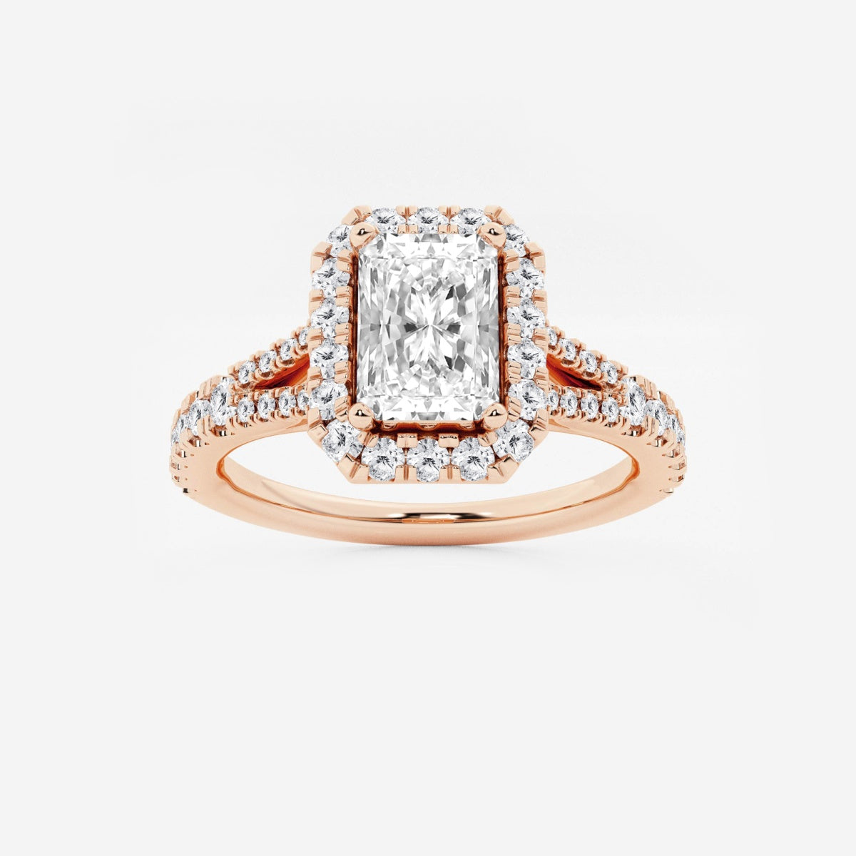 Sophia - Split Shank Halo Engagement Ring