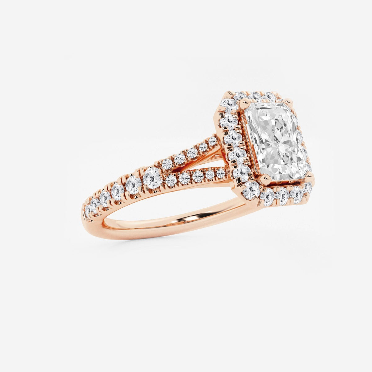 Sophia - Split Shank Halo Engagement Ring