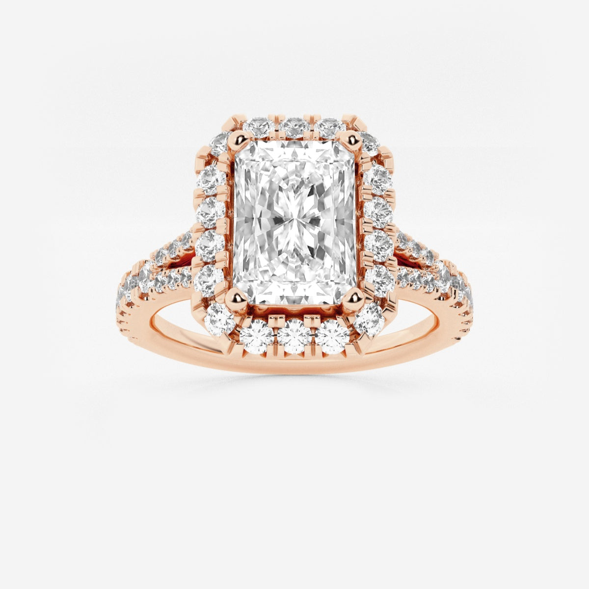 Sophia - Split Shank Halo Engagement Ring