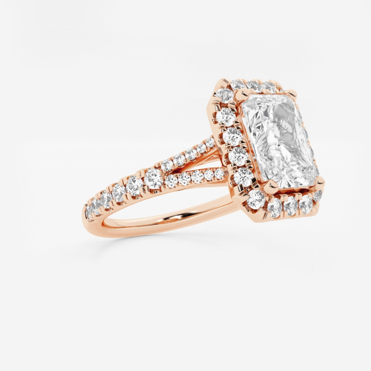 Sophia - Split Shank Halo Engagement Ring