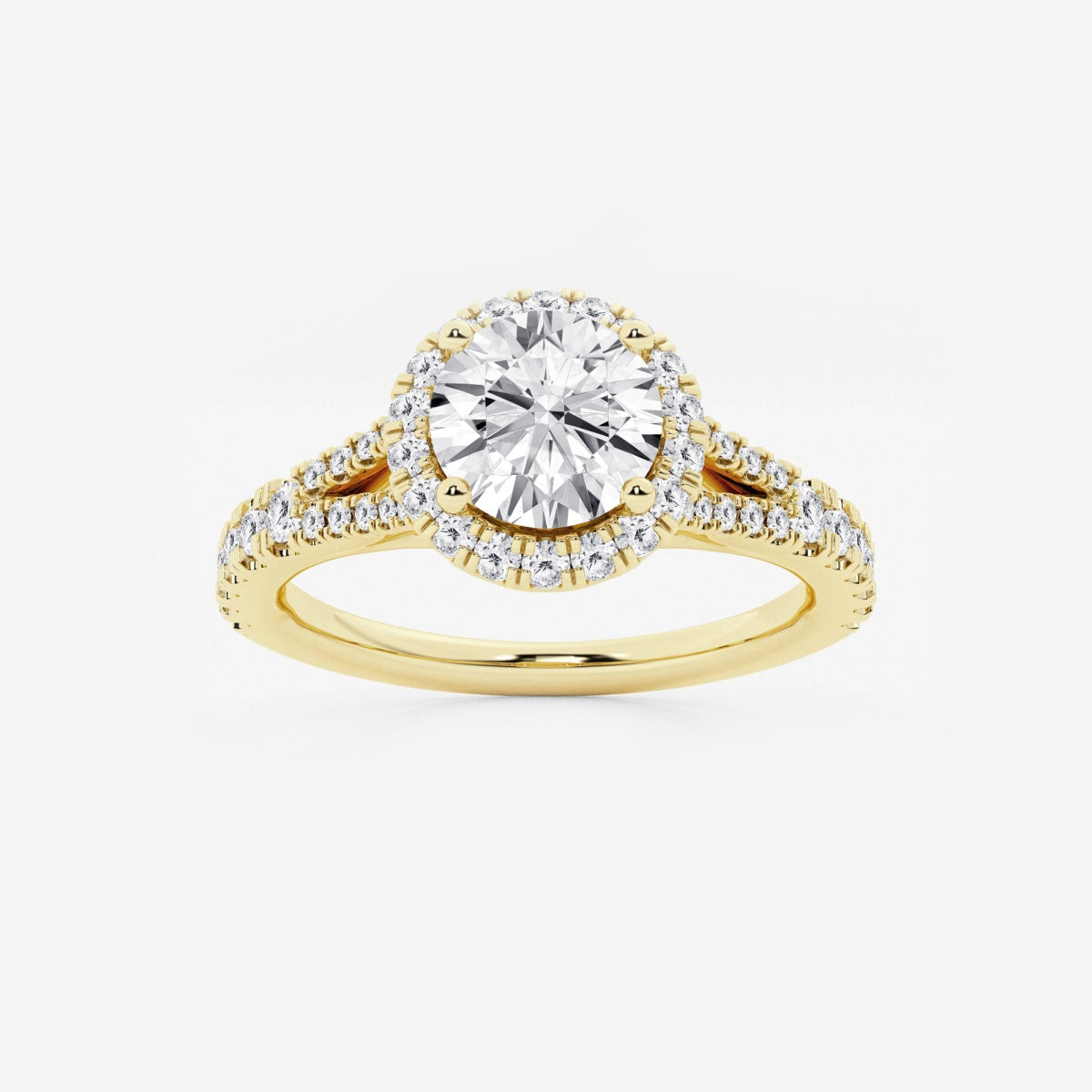 Sophia - Split Shank Halo Engagement Ring