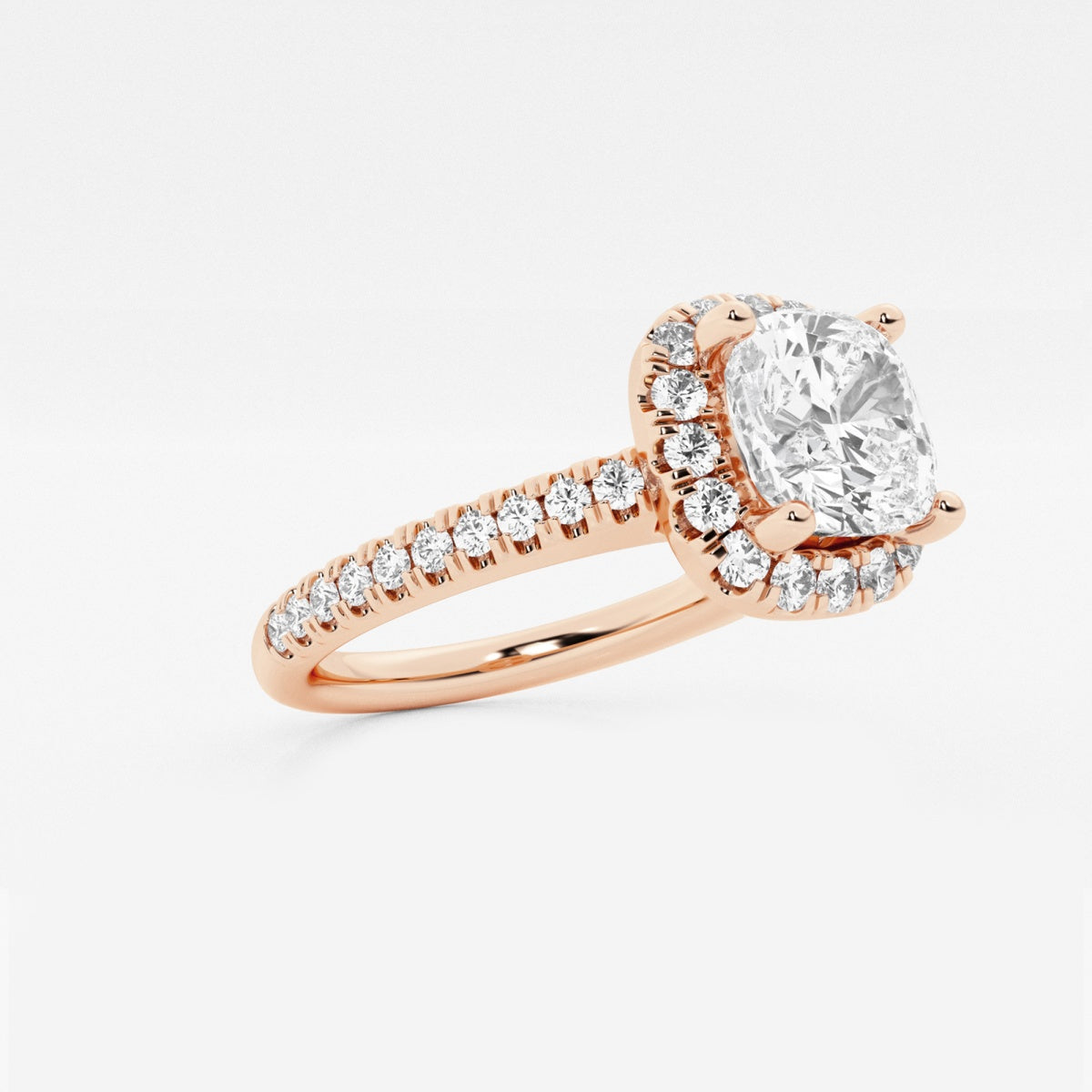 Stella - V-Prong Halo Engagement Ring