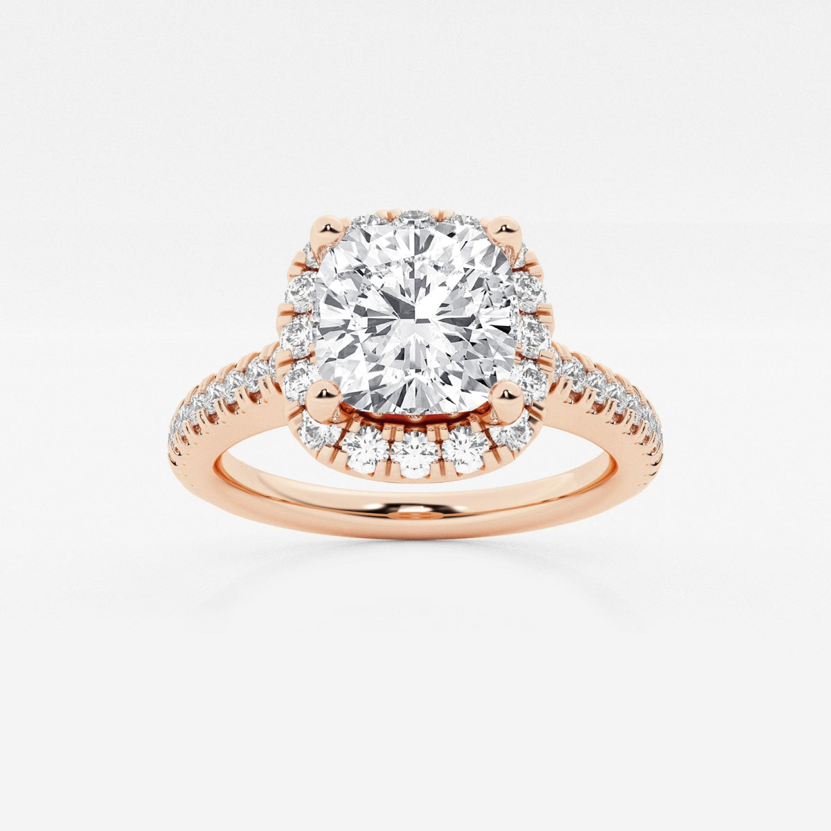 Stella - V-Prong Halo Engagement Ring