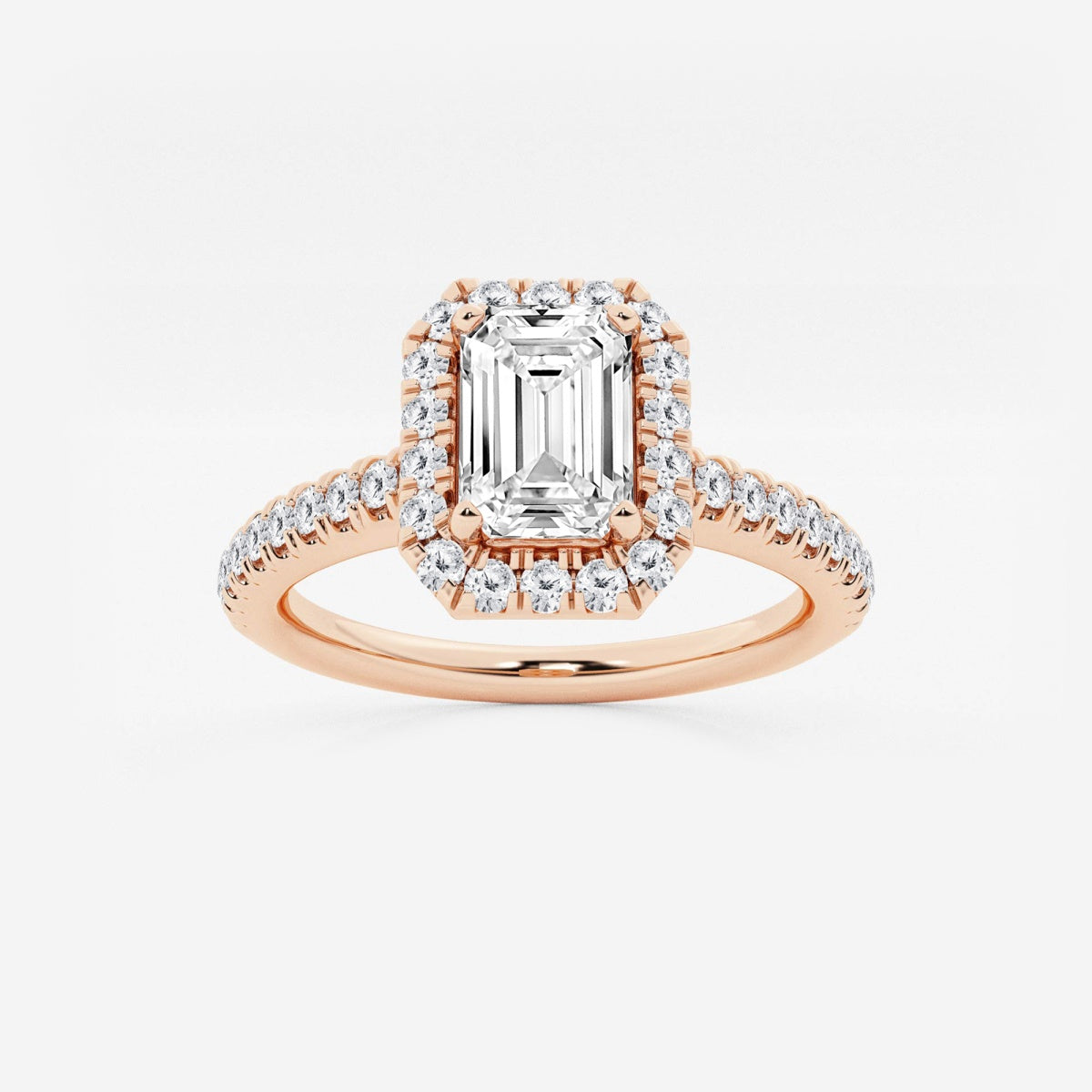 Stella - V-Prong Halo Engagement Ring