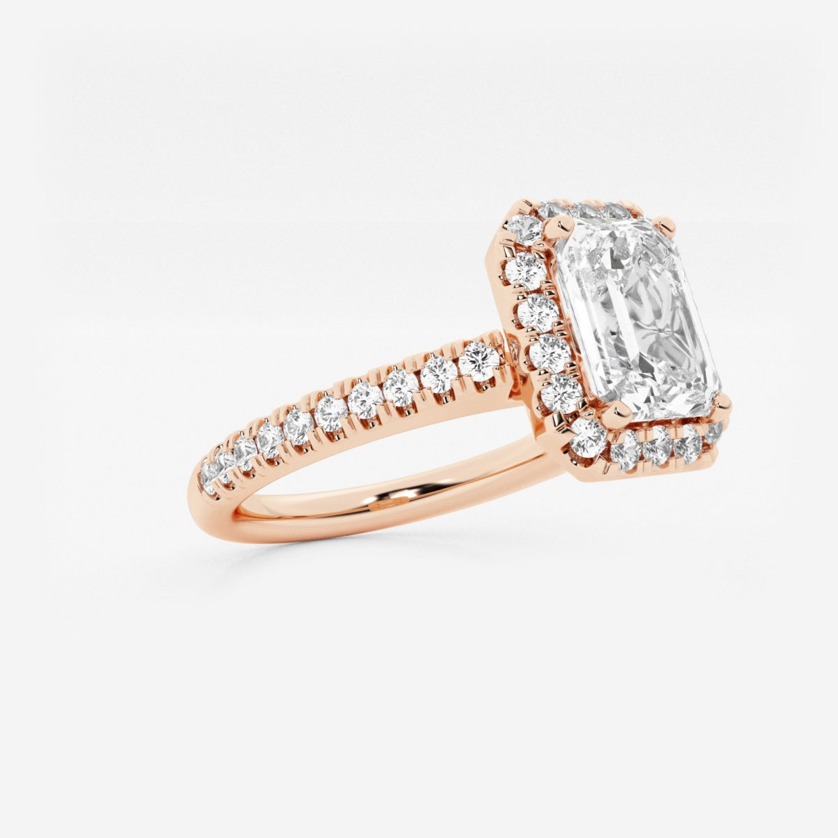 Stella - V-Prong Halo Engagement Ring