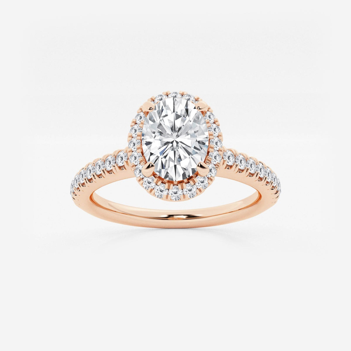 Stella - V-Prong Halo Engagement Ring