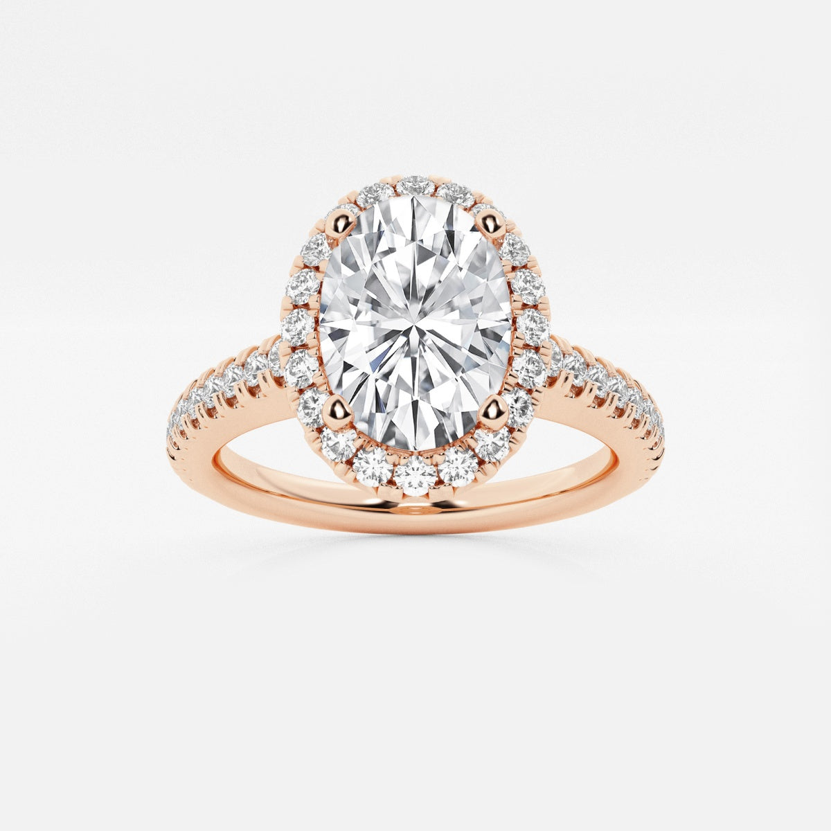 Stella - V-Prong Halo Engagement Ring