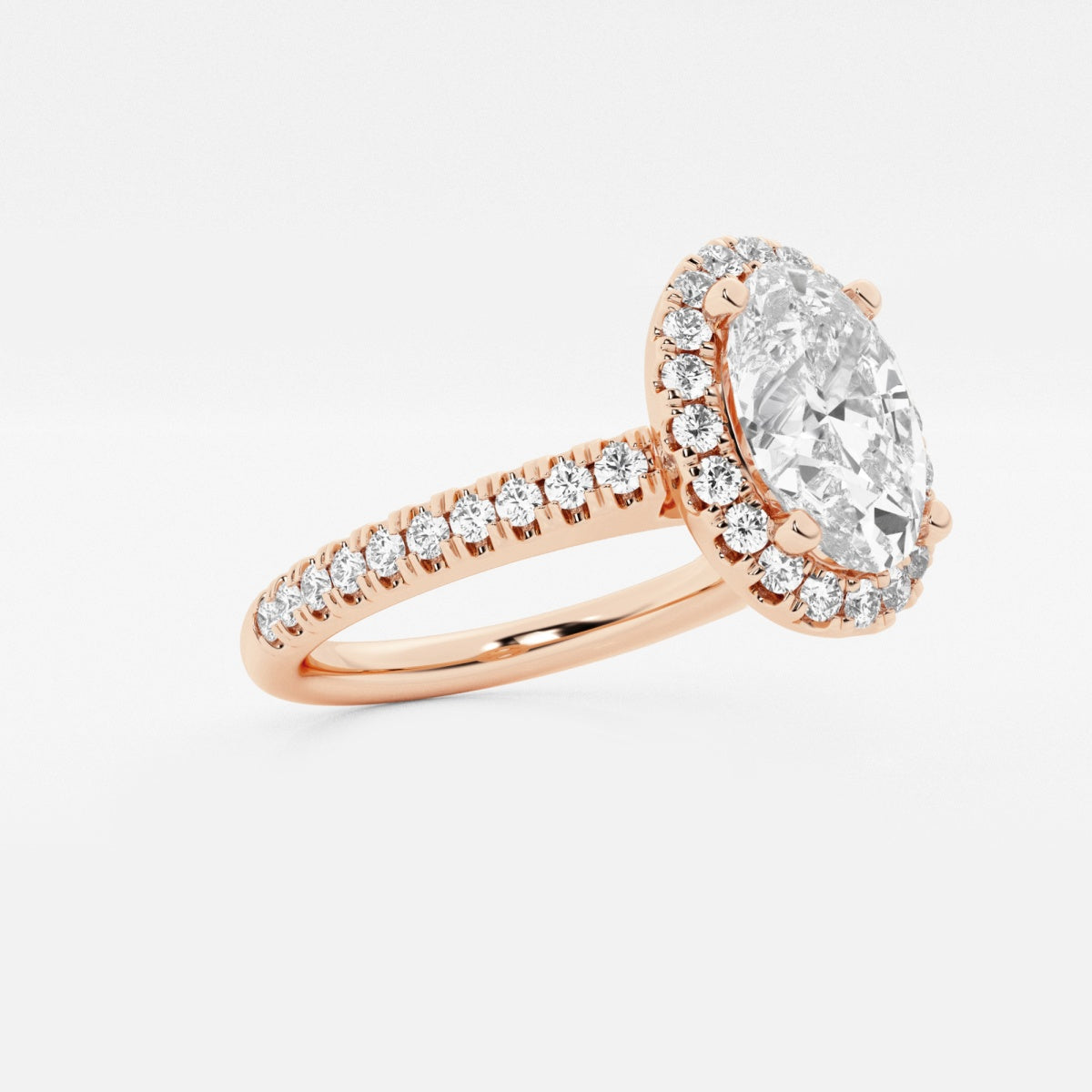 Stella - V-Prong Halo Engagement Ring