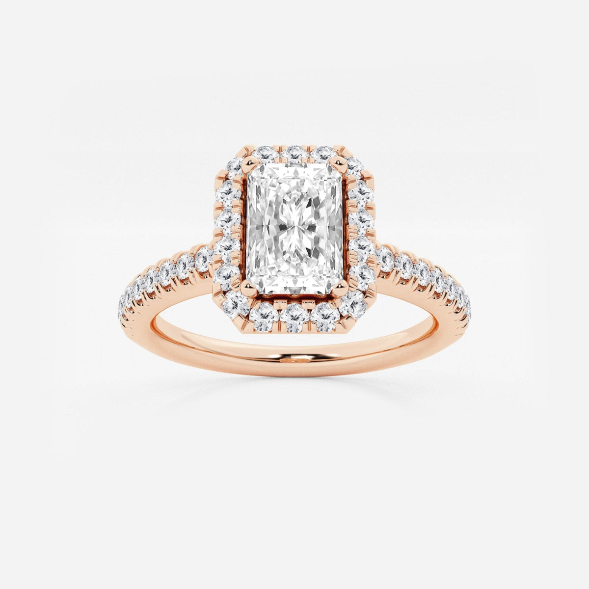 Stella - V-Prong Halo Engagement Ring
