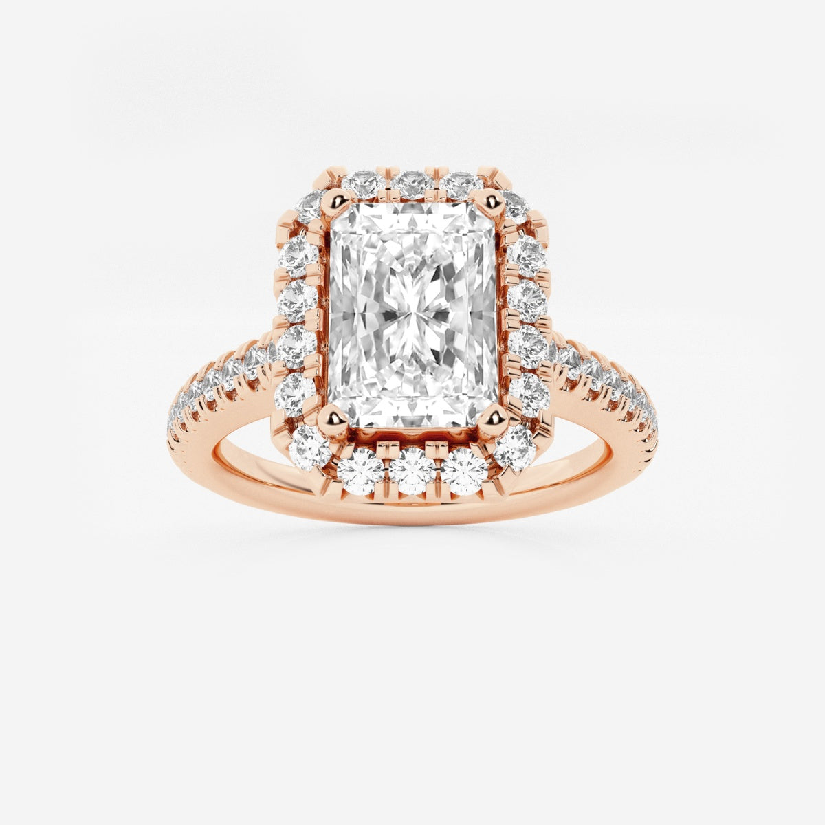 Stella - V-Prong Halo Engagement Ring