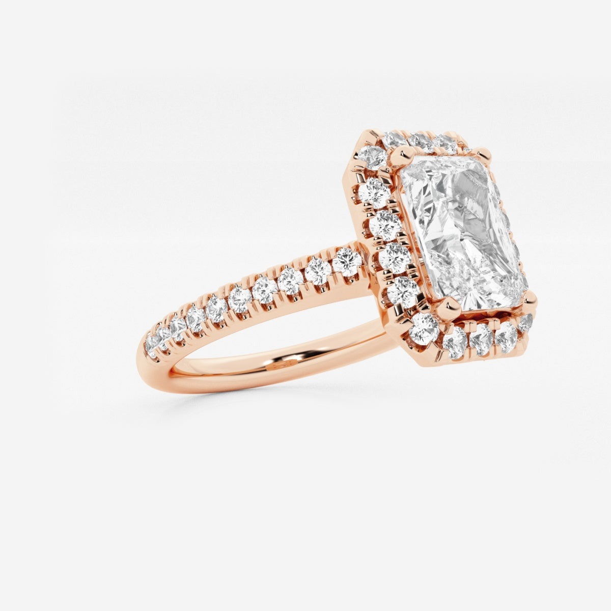 Stella - V-Prong Halo Engagement Ring