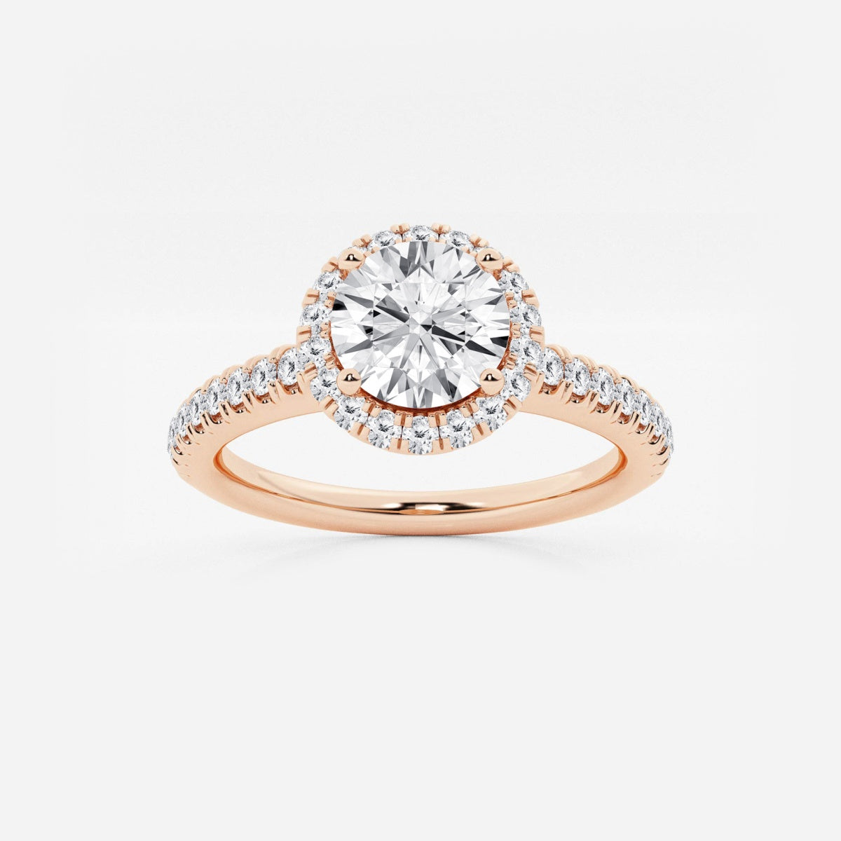 Stella - V-Prong Halo Engagement Ring