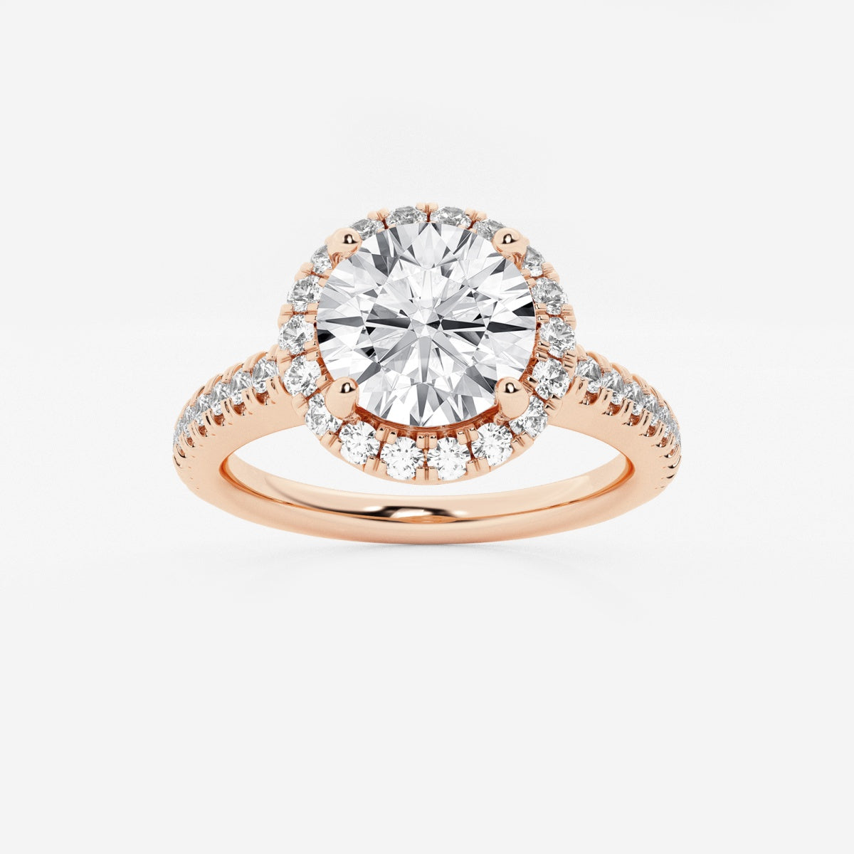 Stella - V-Prong Halo Engagement Ring