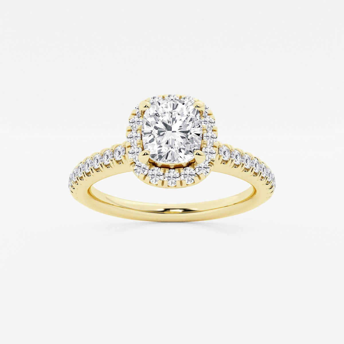 Stella - V-Prong Halo Engagement Ring