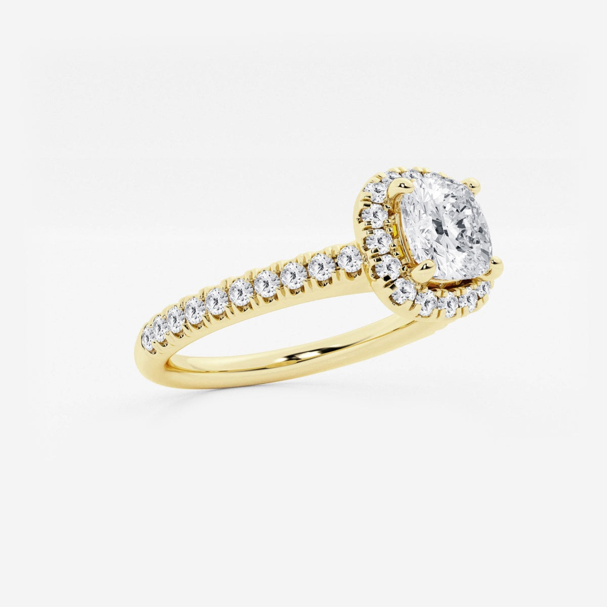 Stella - V-Prong Halo Engagement Ring