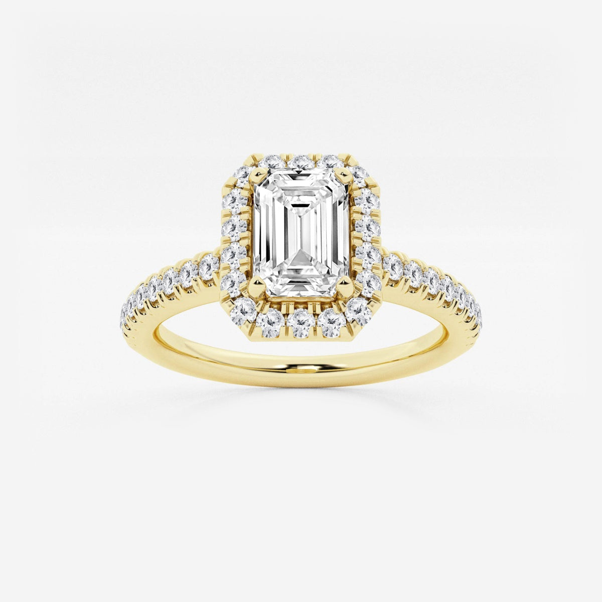 Stella - V-Prong Halo Engagement Ring