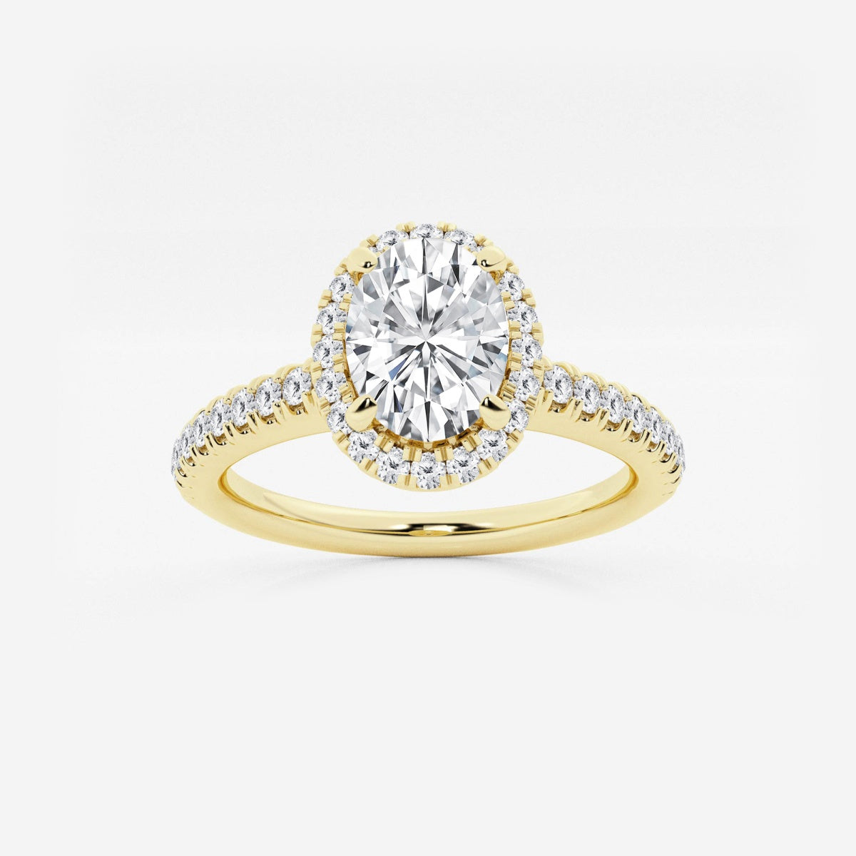 Stella - V-Prong Halo Engagement Ring
