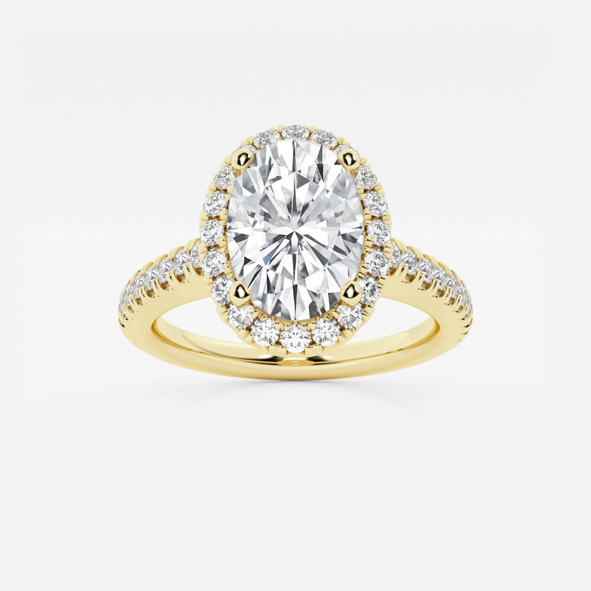 Stella - V-Prong Halo Engagement Ring