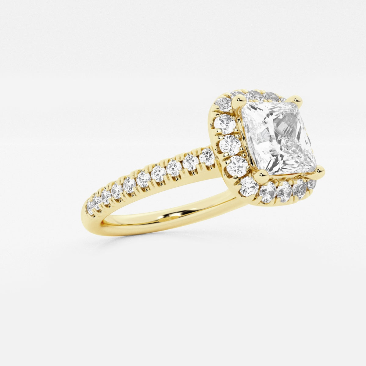 Stella - V-Prong Halo Engagement Ring