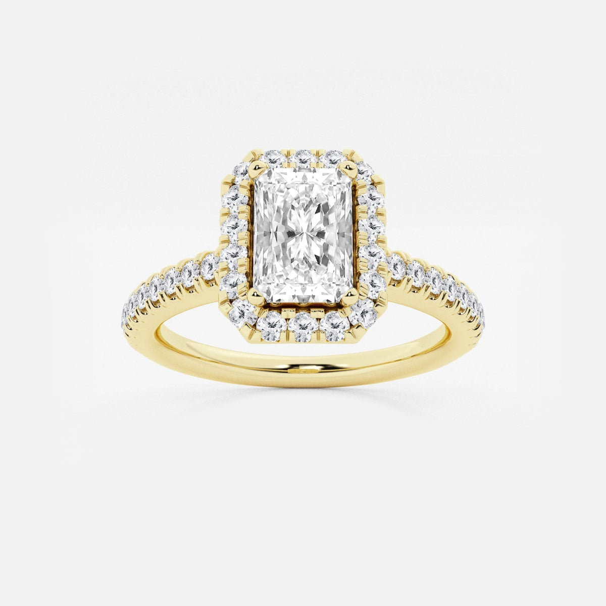 Stella - V-Prong Halo Engagement Ring