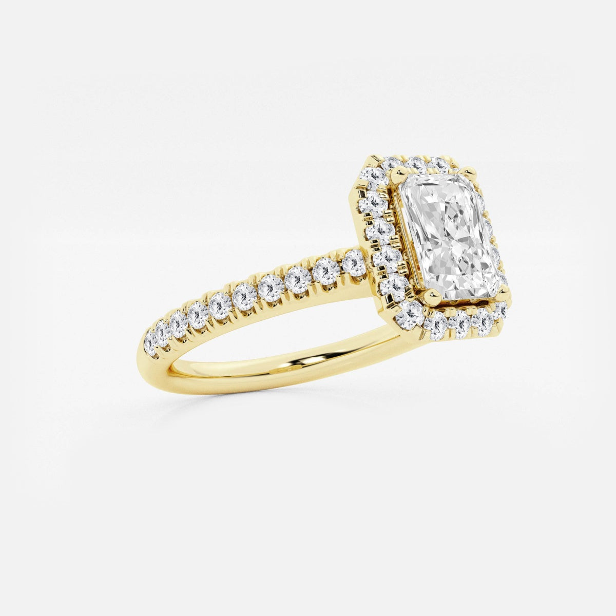 Stella - V-Prong Halo Engagement Ring