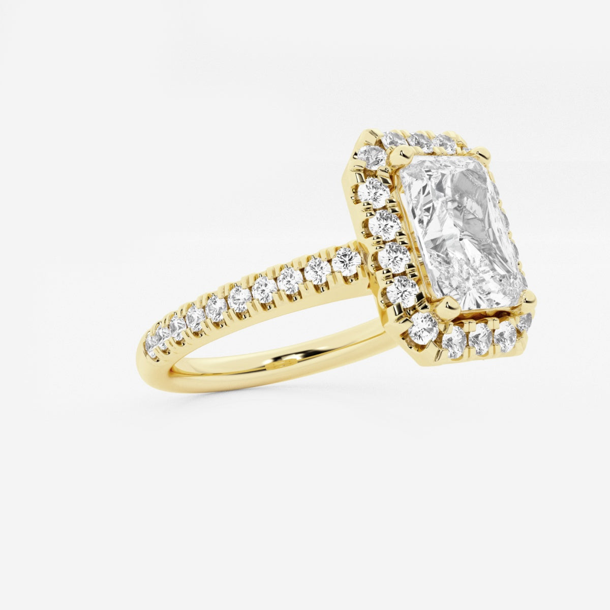 Stella - V-Prong Halo Engagement Ring