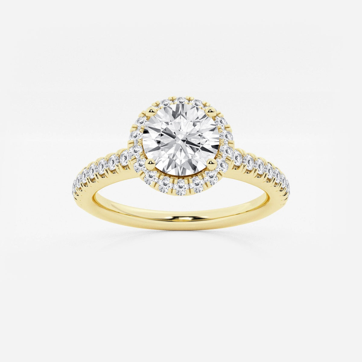 Stella - V-Prong Halo Engagement Ring
