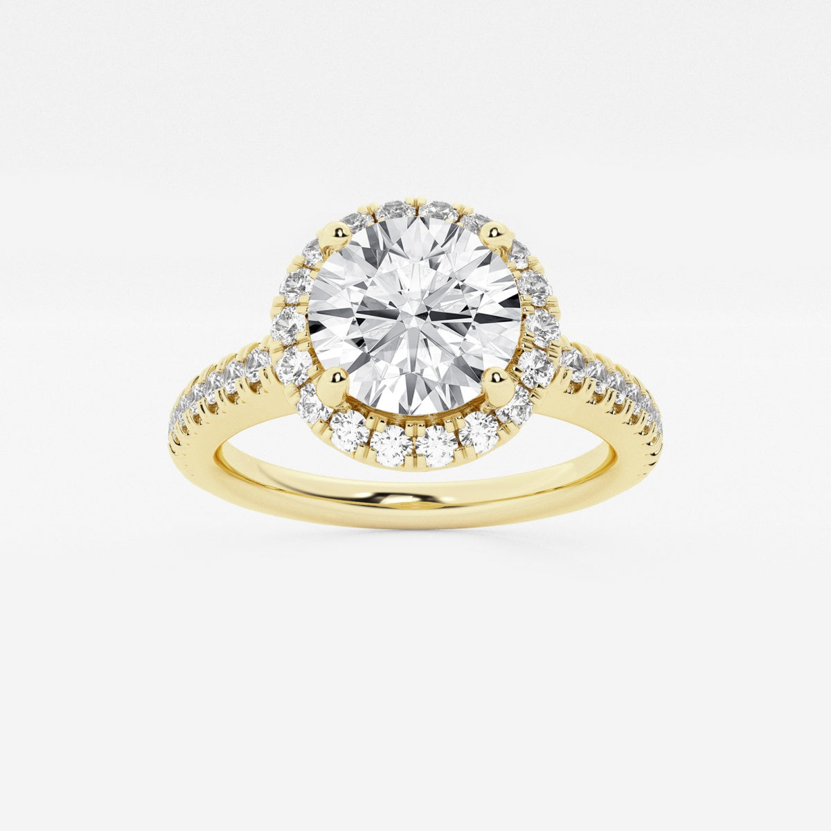 Stella - V-Prong Halo Engagement Ring