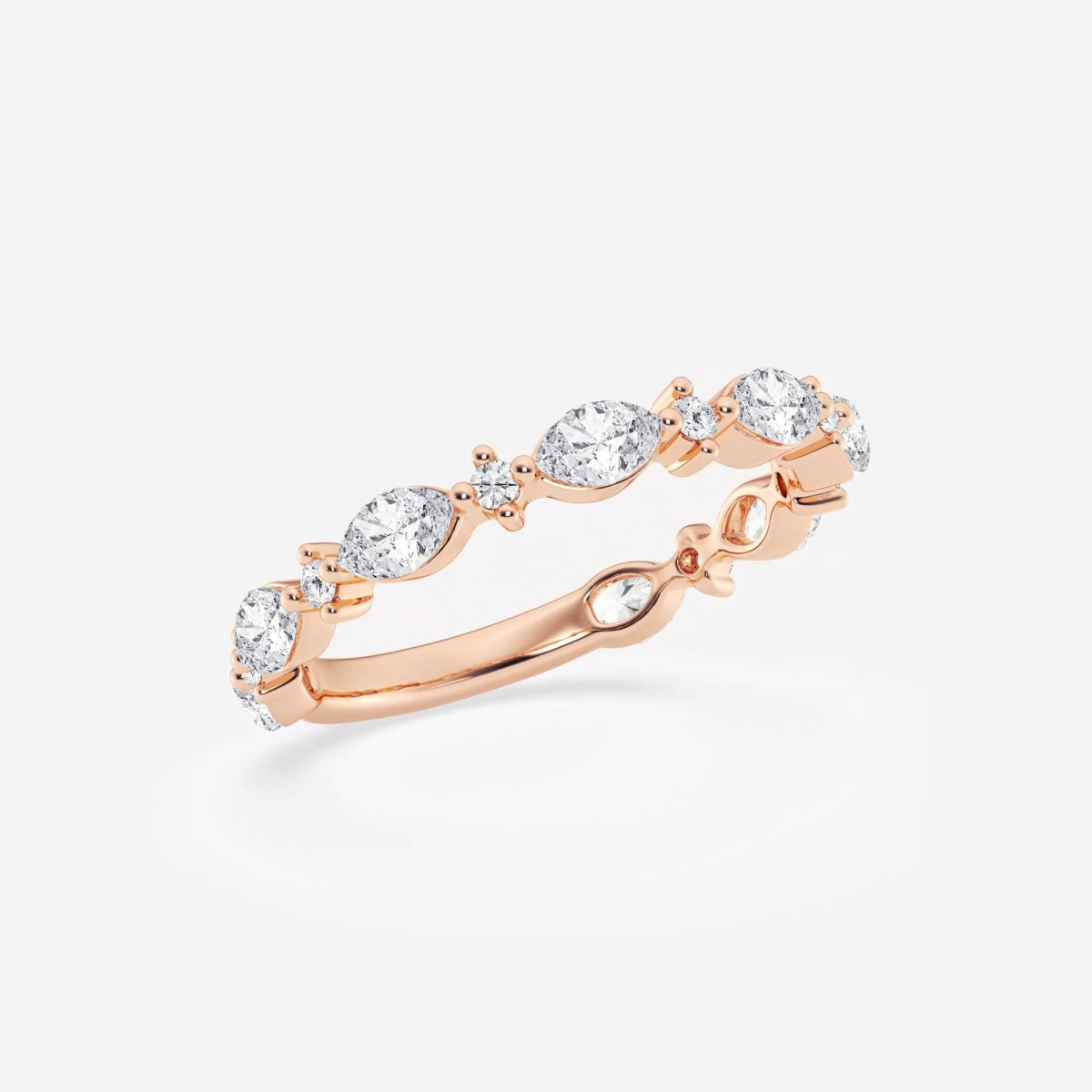 Viviana - Alternating Artistic Design Wedding Ring
