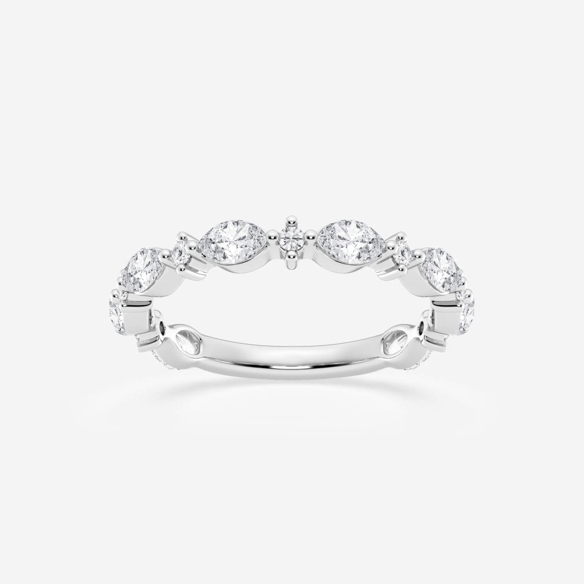 Viviana - Alternating Artistic Design Wedding Ring