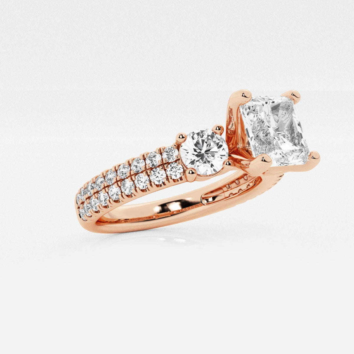 Vivienne - Double Row Accents Engagement Ring