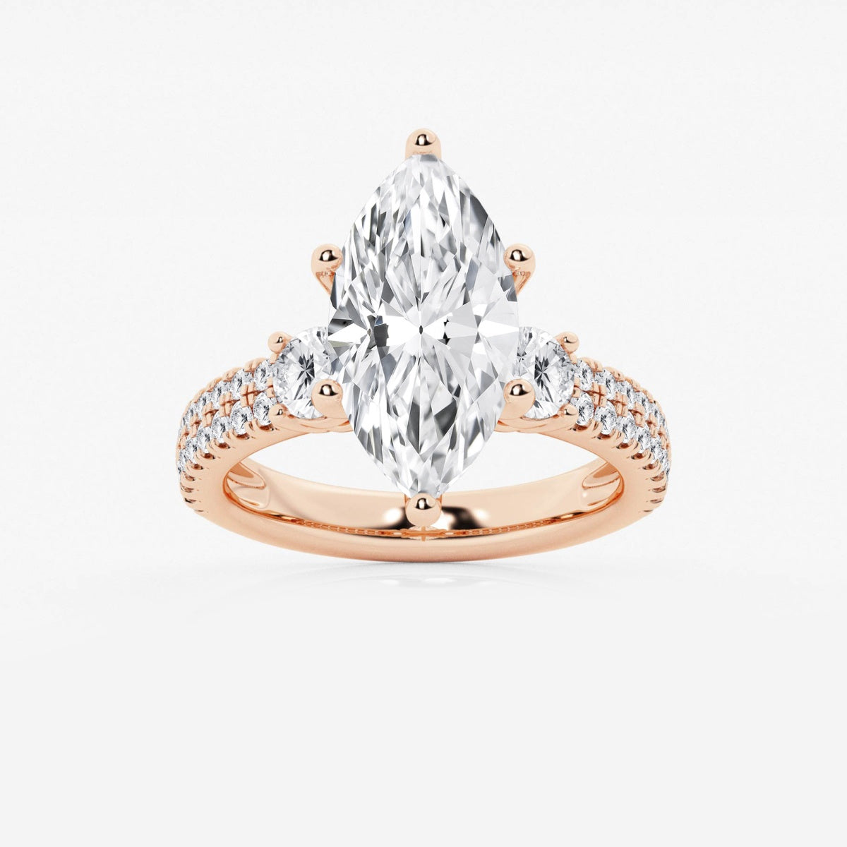 Vivienne - Double Row Accents Engagement Ring