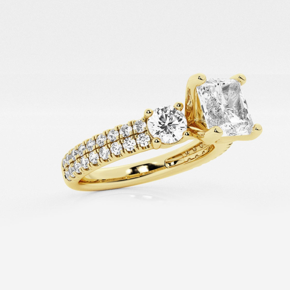 Vivienne - Double Row Accents Engagement Ring