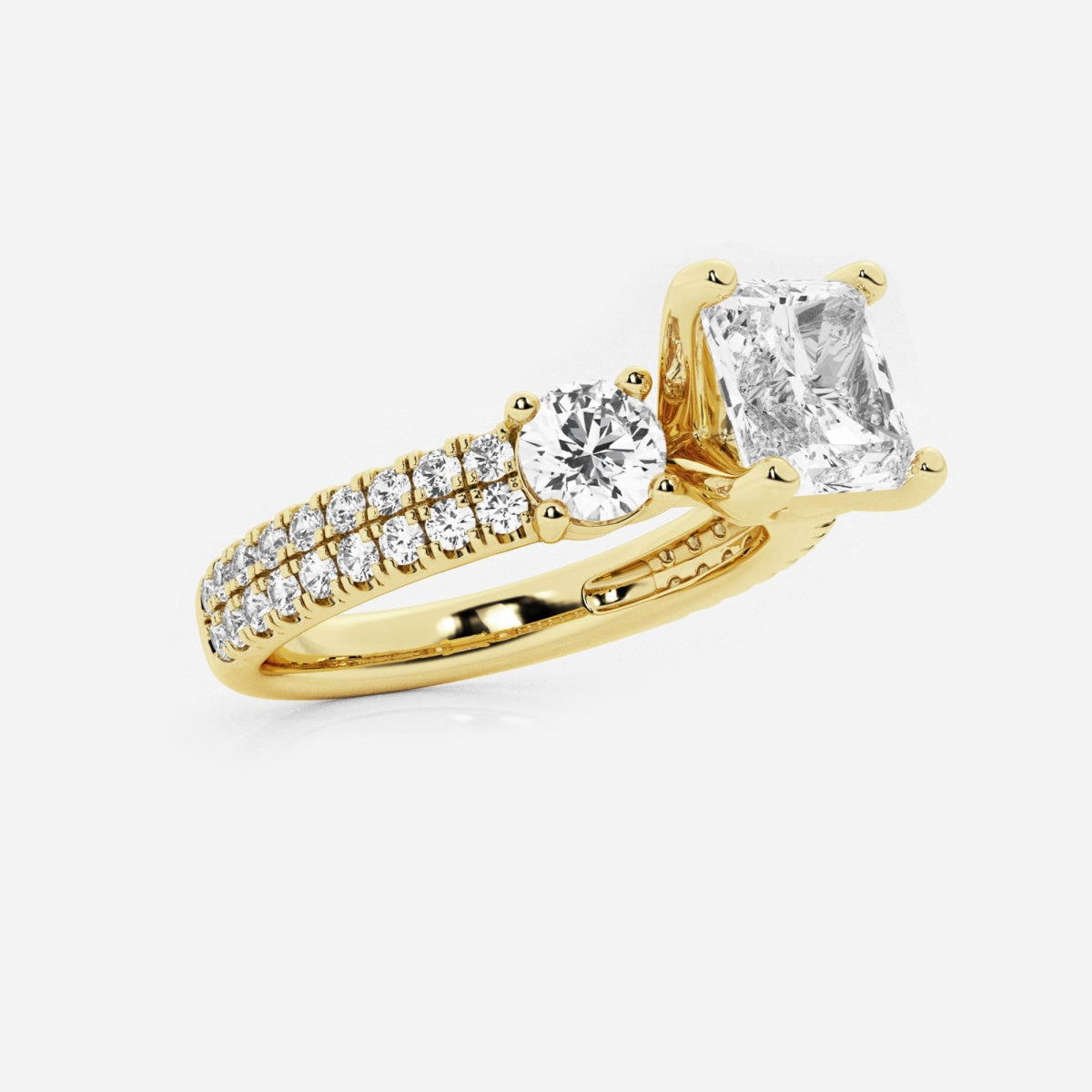 Vivienne - Double Row Accents Engagement Ring