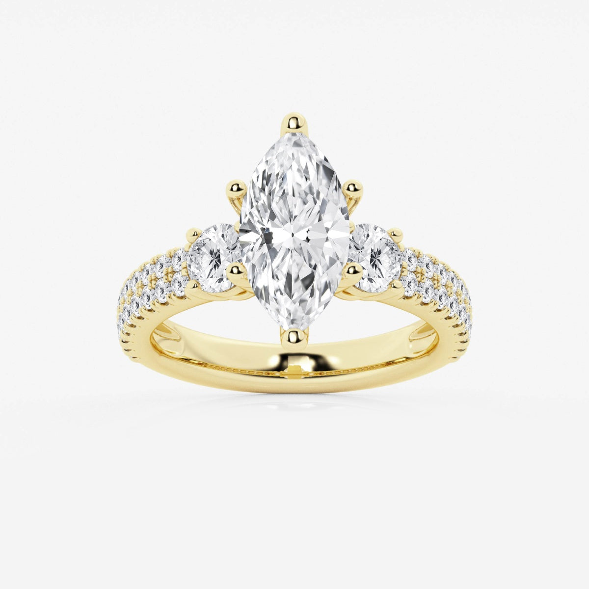 Vivienne - Double Row Accents Engagement Ring