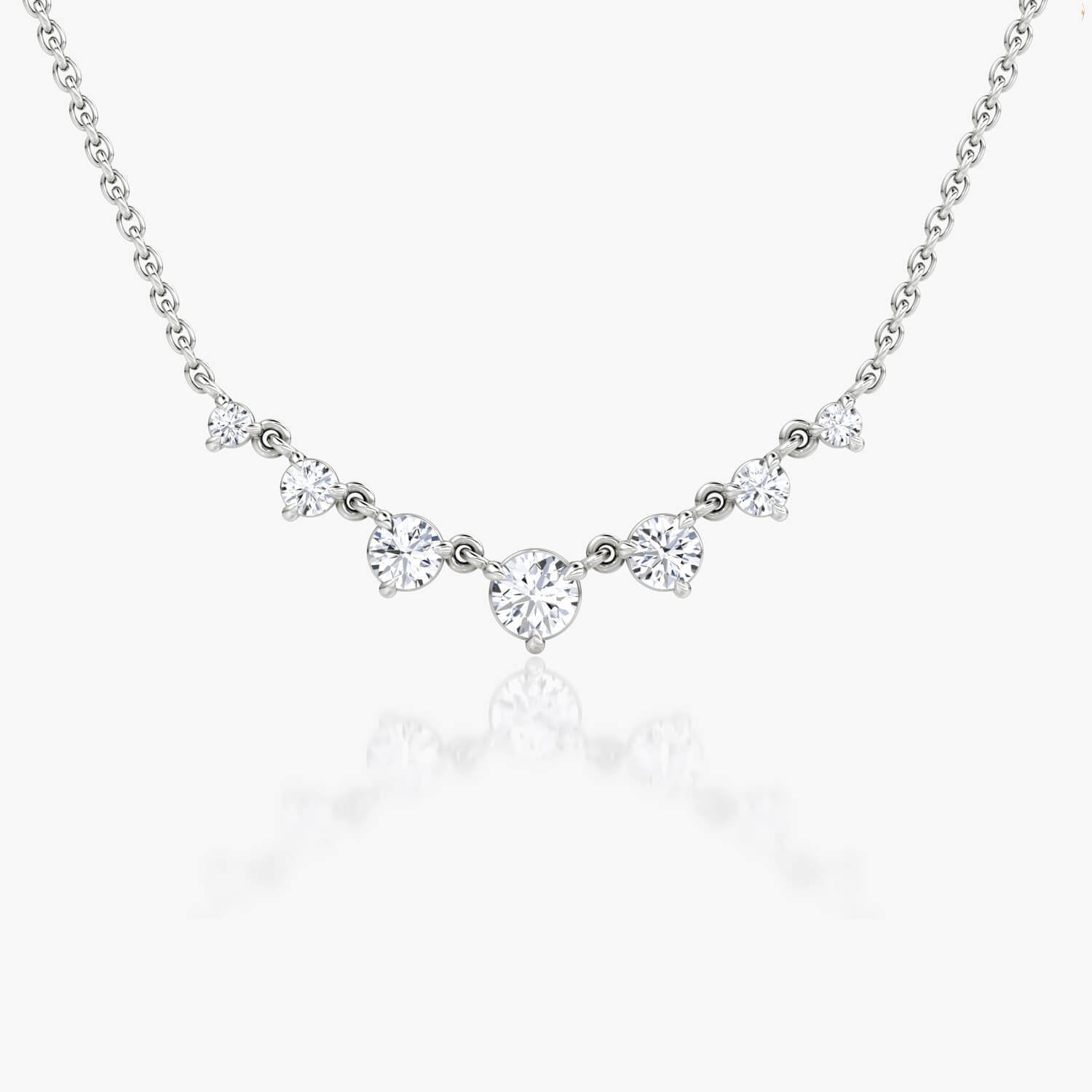 Lab grown diamond fashion necklace in 14K white gold and Round cut diamond with contemporary style and radiant sparkle