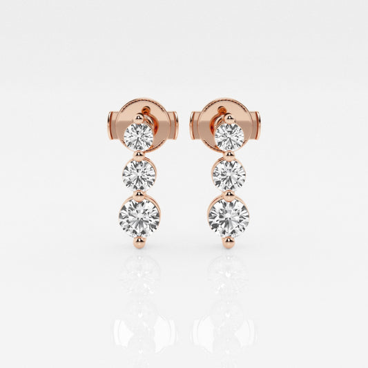 Adeline - Cascading Three-Stone Elegance Earrings