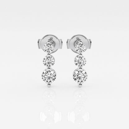 Adeline - Cascading Three-Stone Elegance Earrings