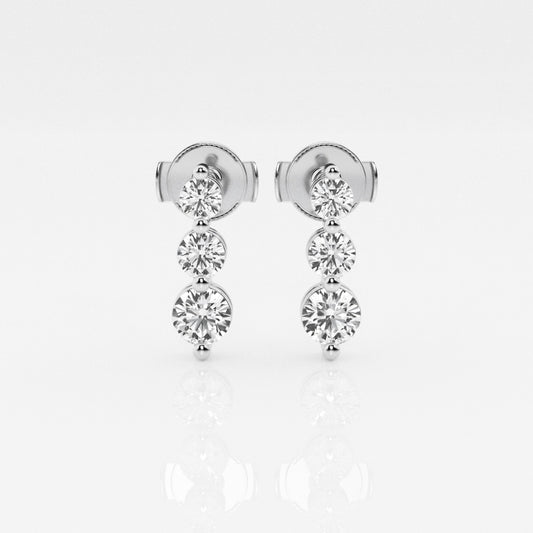 Adeline - Cascading Three-Stone Elegance Earrings